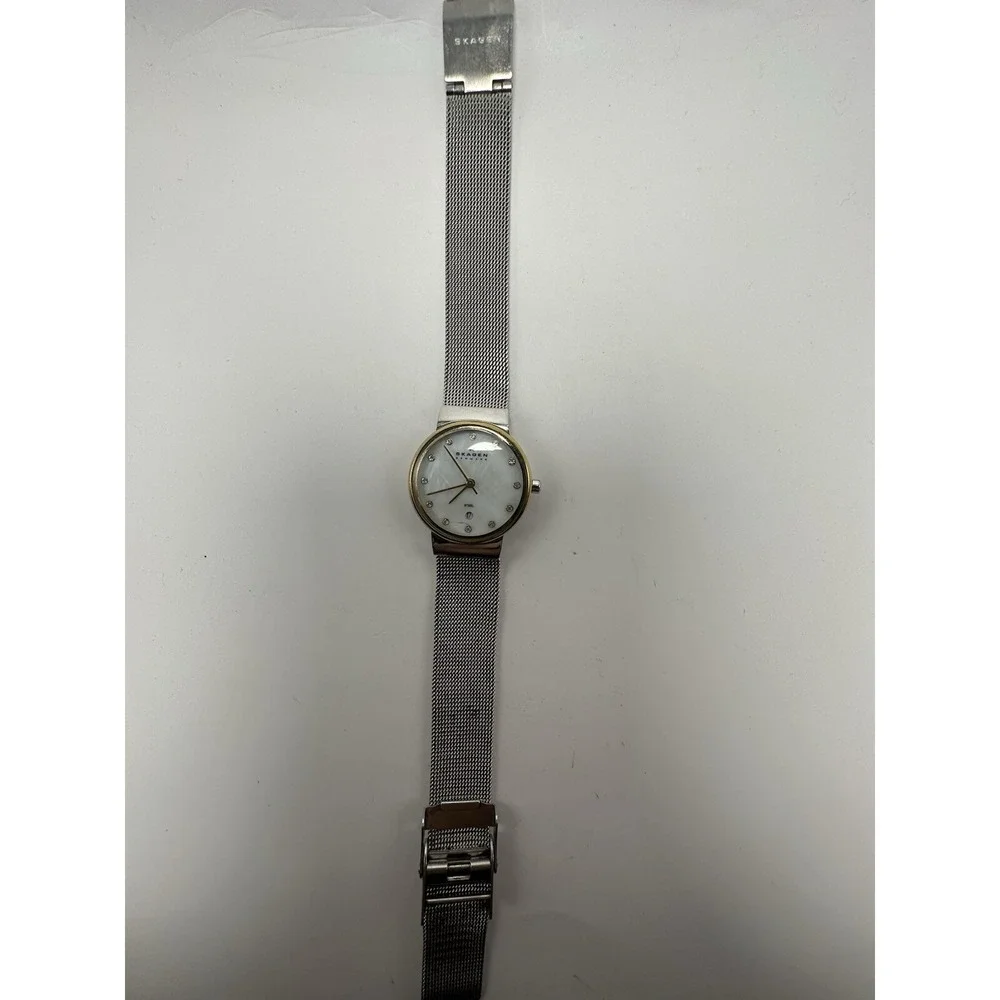 Skagen 355SSSG Ladies MOP Watch New Battery 26MM 8